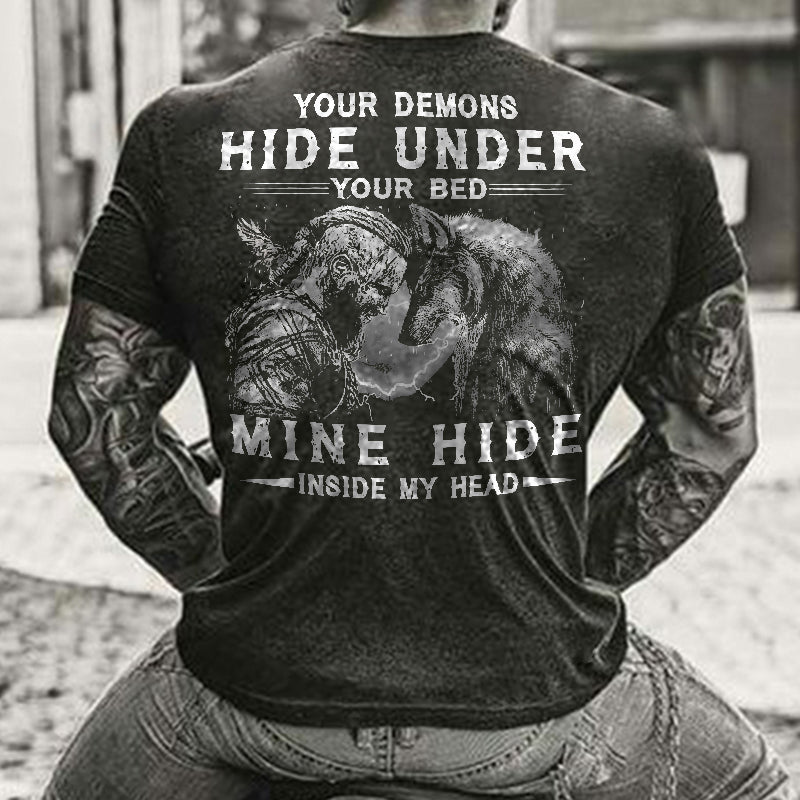 GrootWear Viking Your Demons Hide Under You Bed T-shirt