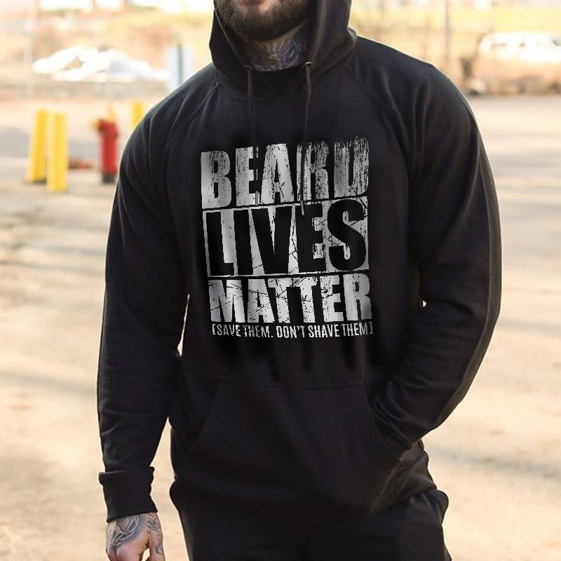 GrootWear Beard Lives Matter Save Them Don't Shave Them Print Hoodie