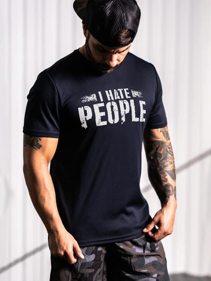 GrootWear I Hate People Printed Men's T-shirt