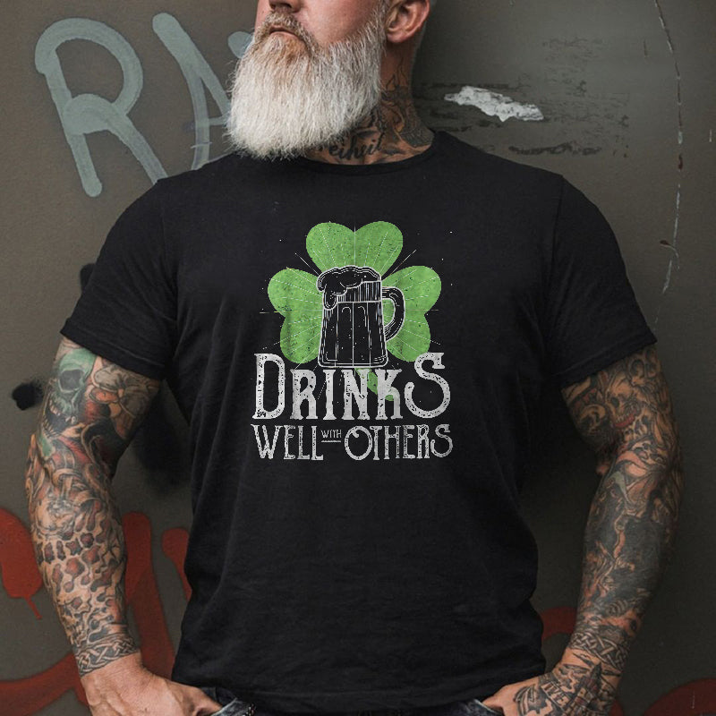 GrootWear Drinks Well With Others Printed T-shirt