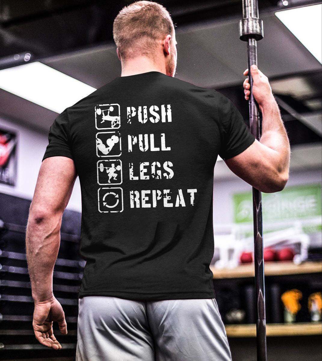 GrootWear Push Pull Legs Repeat Printed T-shirt