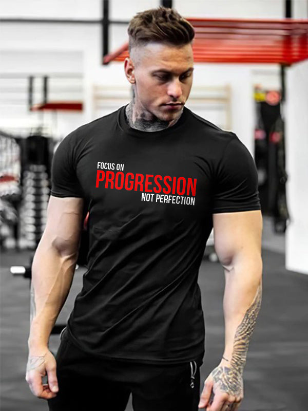 GrootWear Focus On Progression Not Perfection Printed T-shirt