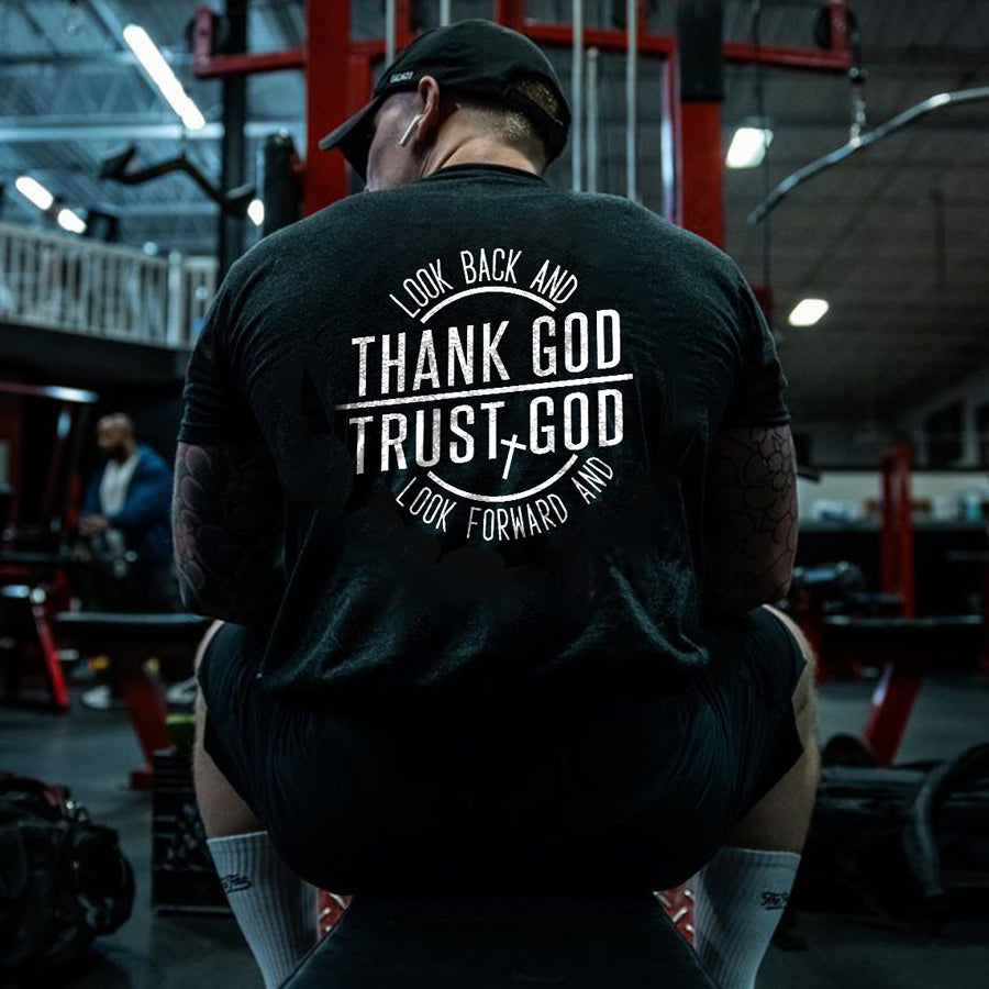 GrootWear Look Back And Thank God Trust God Printed Men's T-shirt