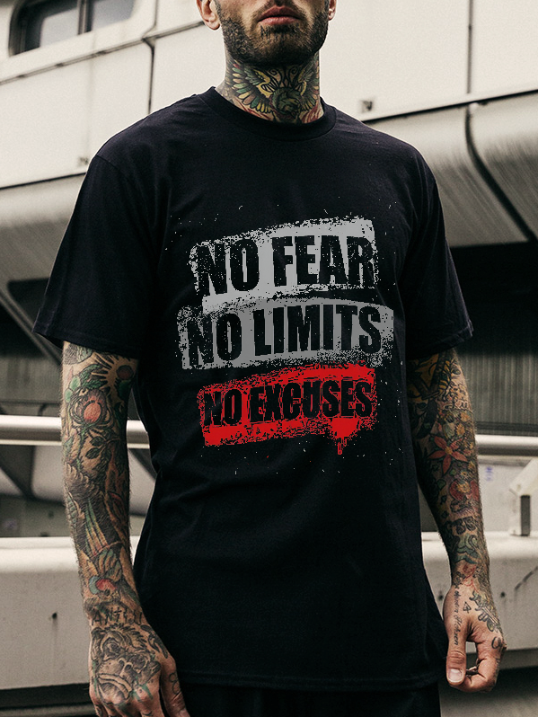 GrootWear No Fear No Limits No Excuses Printed T-shirt
