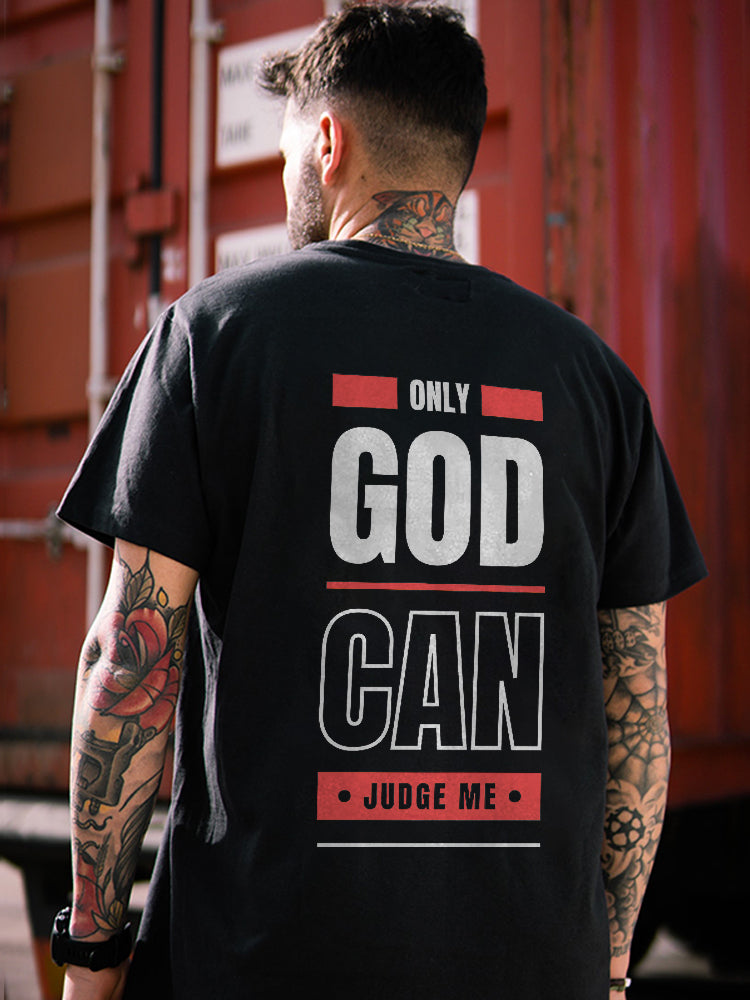 GrootWear Only God Can Judge Printed Men's T-shirt